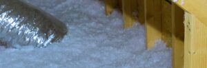 stock image of attic insulation