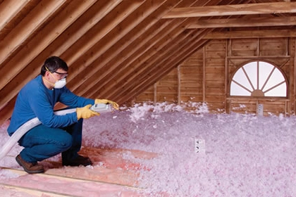 Attic insulation courtesy of Gean Roofing